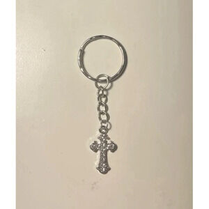 Silver Cross Keychain